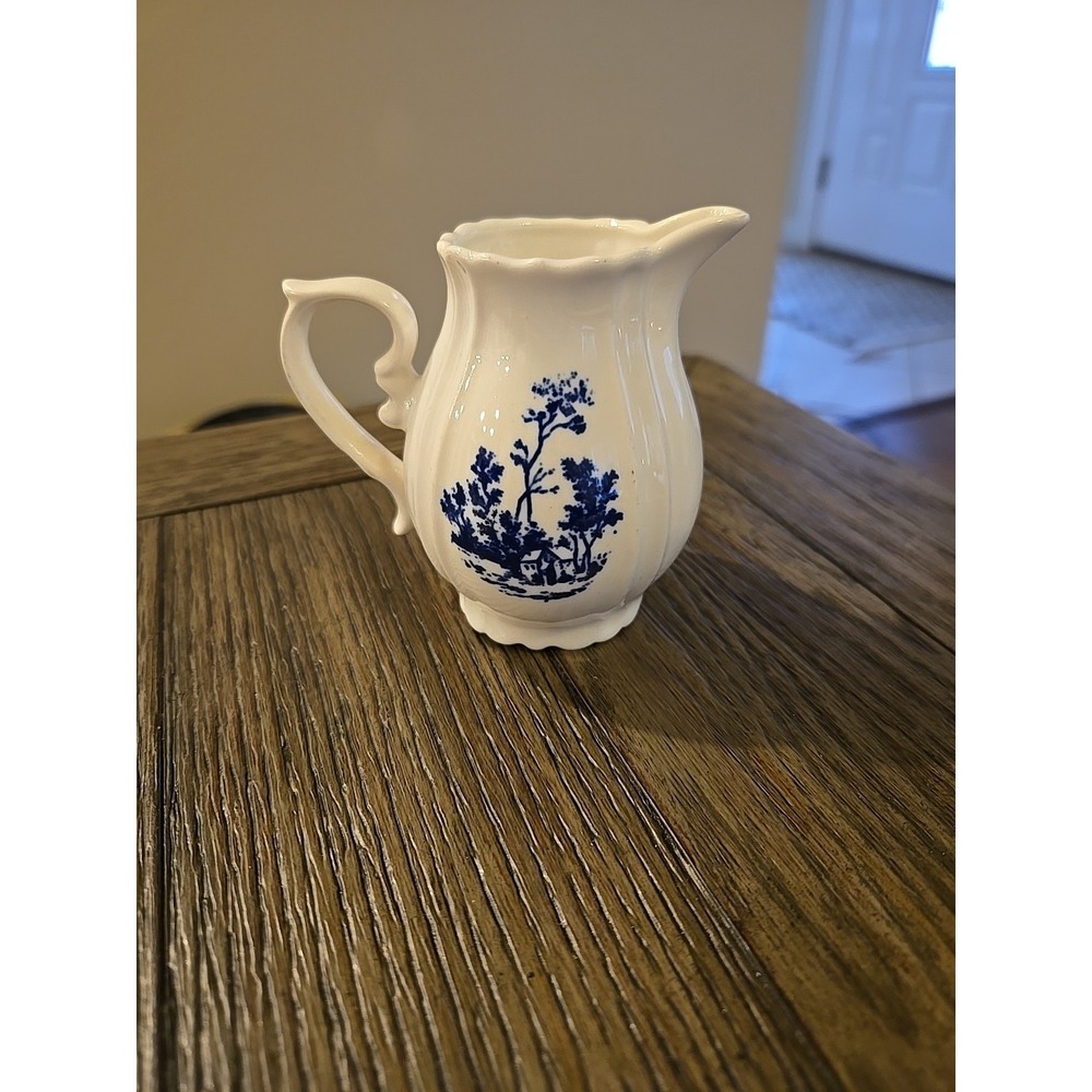 vintage Royal Worcester "Blue Sprays" creamer‎ pitcher